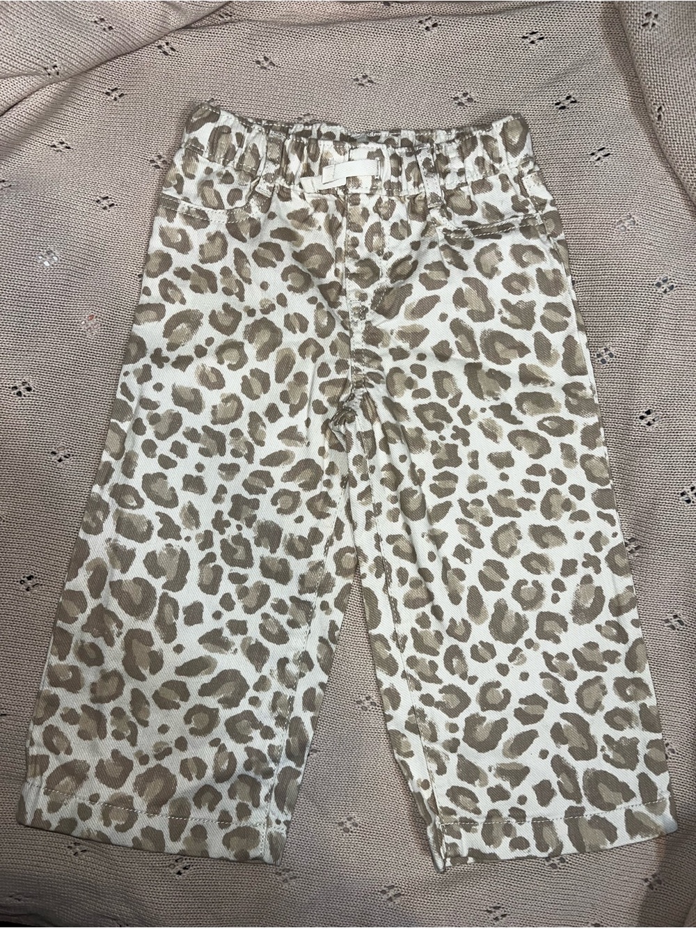 OshKosh B'gosh Beige and White Leopard Print Pull-On Pants